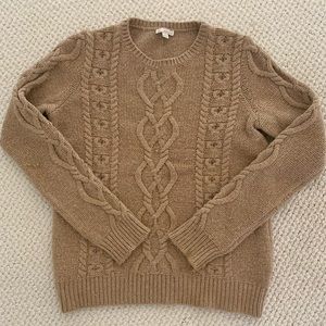light brown crew knit sweater